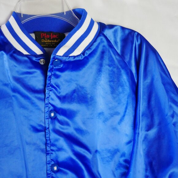 Vintage Baseball Blue Jacket Size L USA Philomath Frolic & Rodeo Back Print - Picture 3 of 10